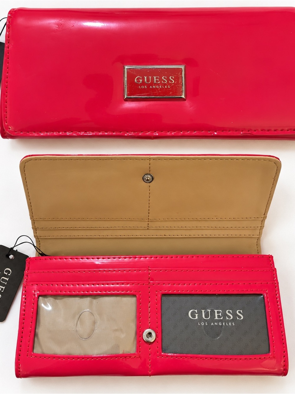 Bright hot pink GUESS Los Angeles wallet